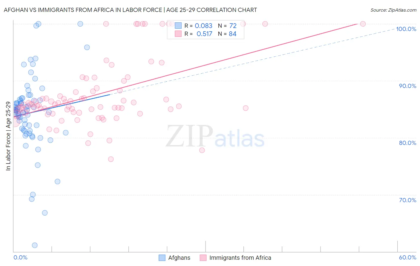 Afghan vs Immigrants from Africa In Labor Force | Age 25-29