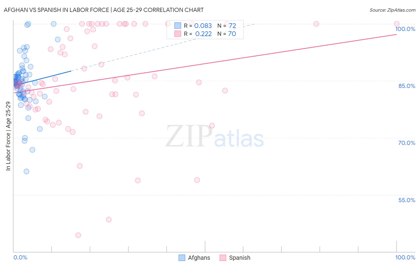 Afghan vs Spanish In Labor Force | Age 25-29
