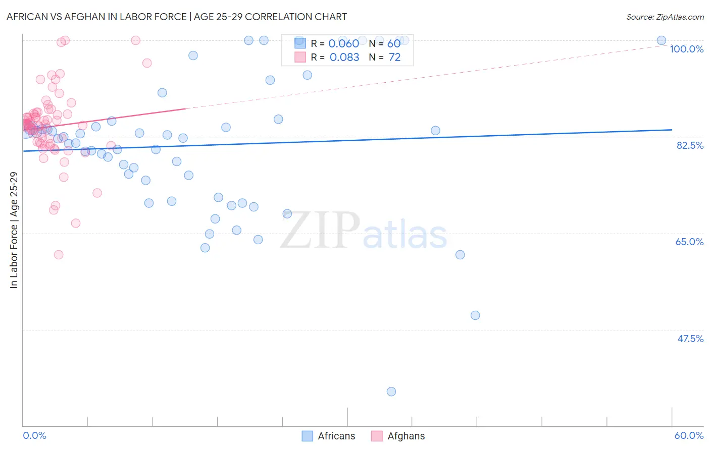 African vs Afghan In Labor Force | Age 25-29