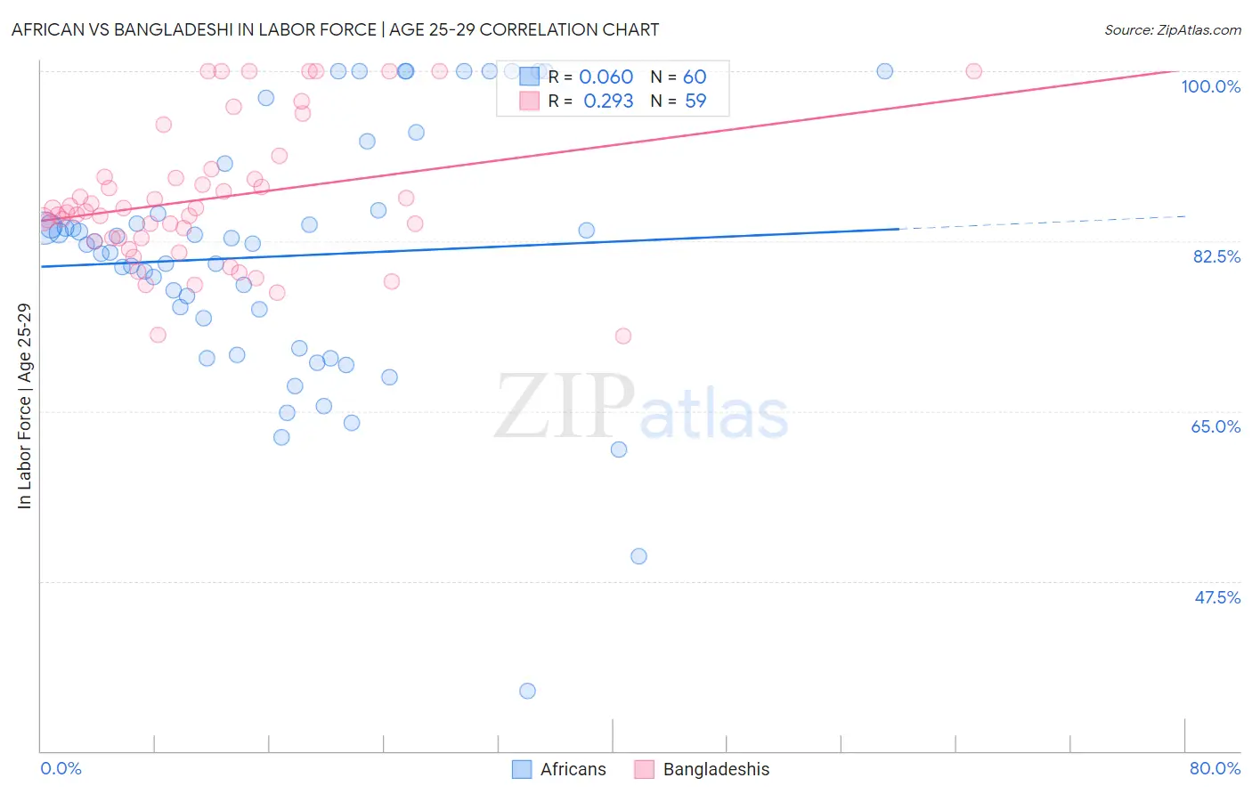 African vs Bangladeshi In Labor Force | Age 25-29