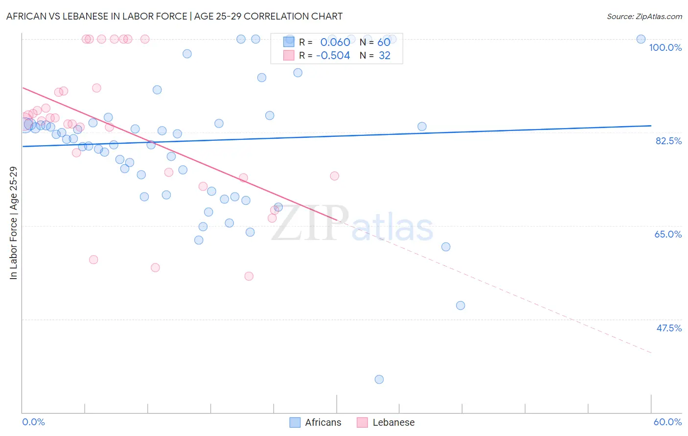 African vs Lebanese In Labor Force | Age 25-29