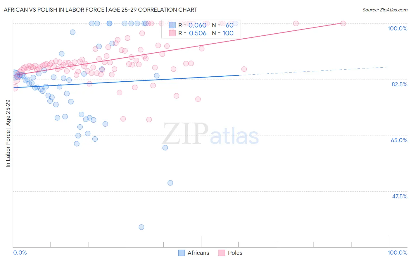 African vs Polish In Labor Force | Age 25-29
