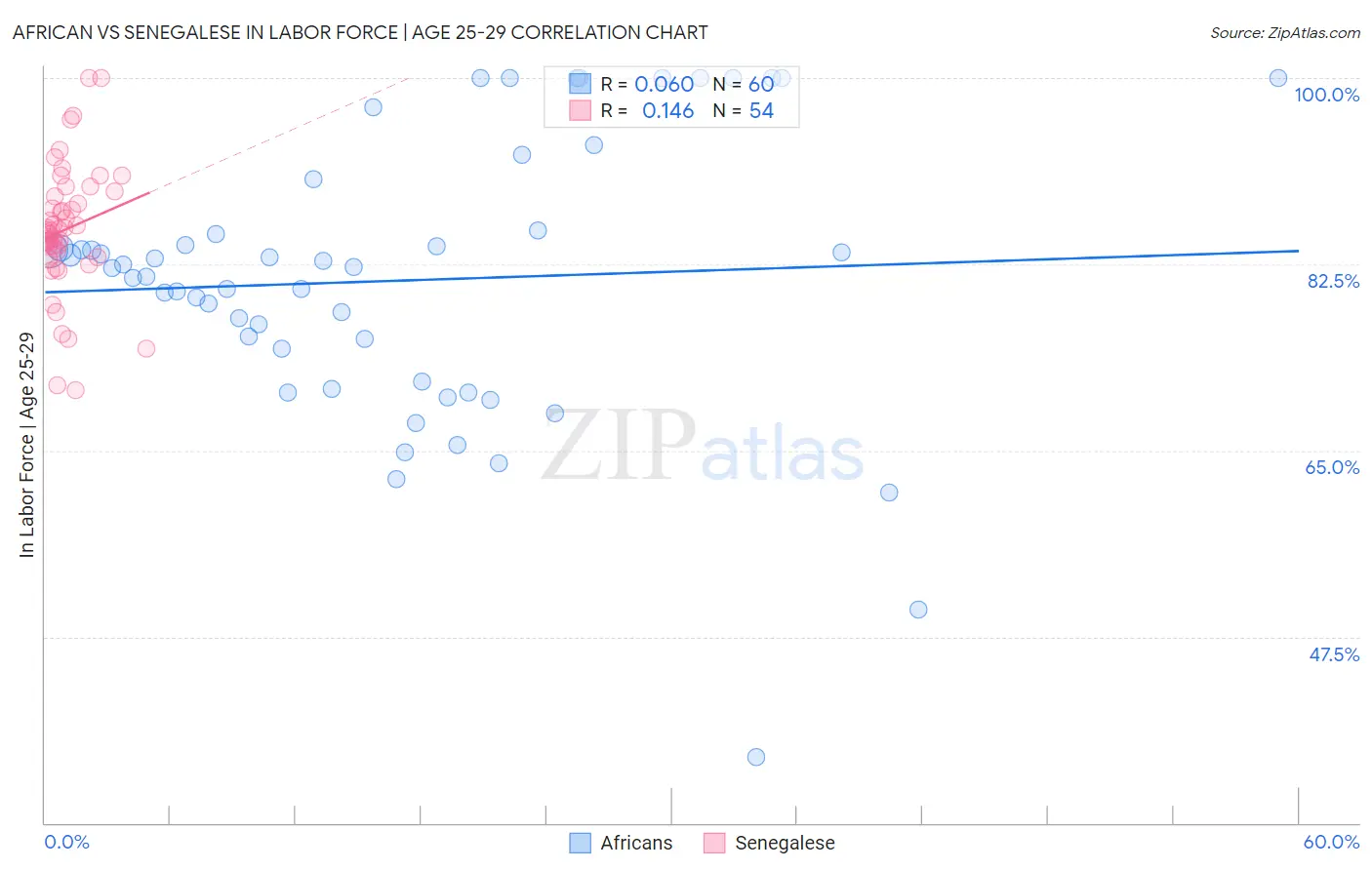 African vs Senegalese In Labor Force | Age 25-29