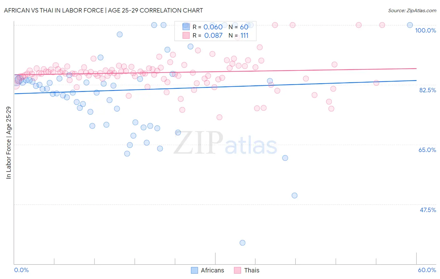 African vs Thai In Labor Force | Age 25-29