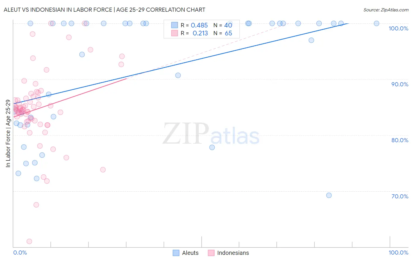 Aleut vs Indonesian In Labor Force | Age 25-29
