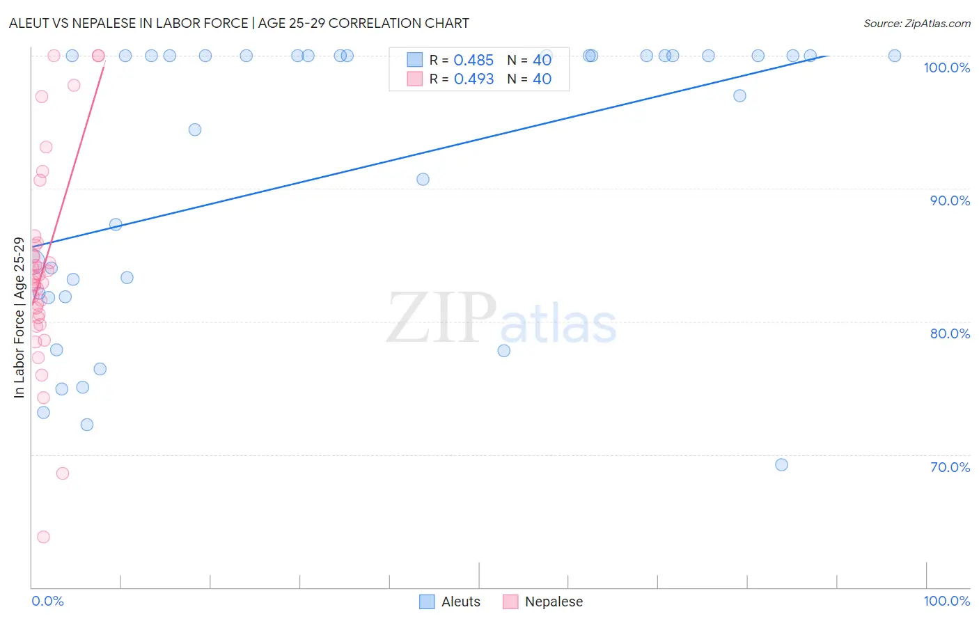 Aleut vs Nepalese In Labor Force | Age 25-29