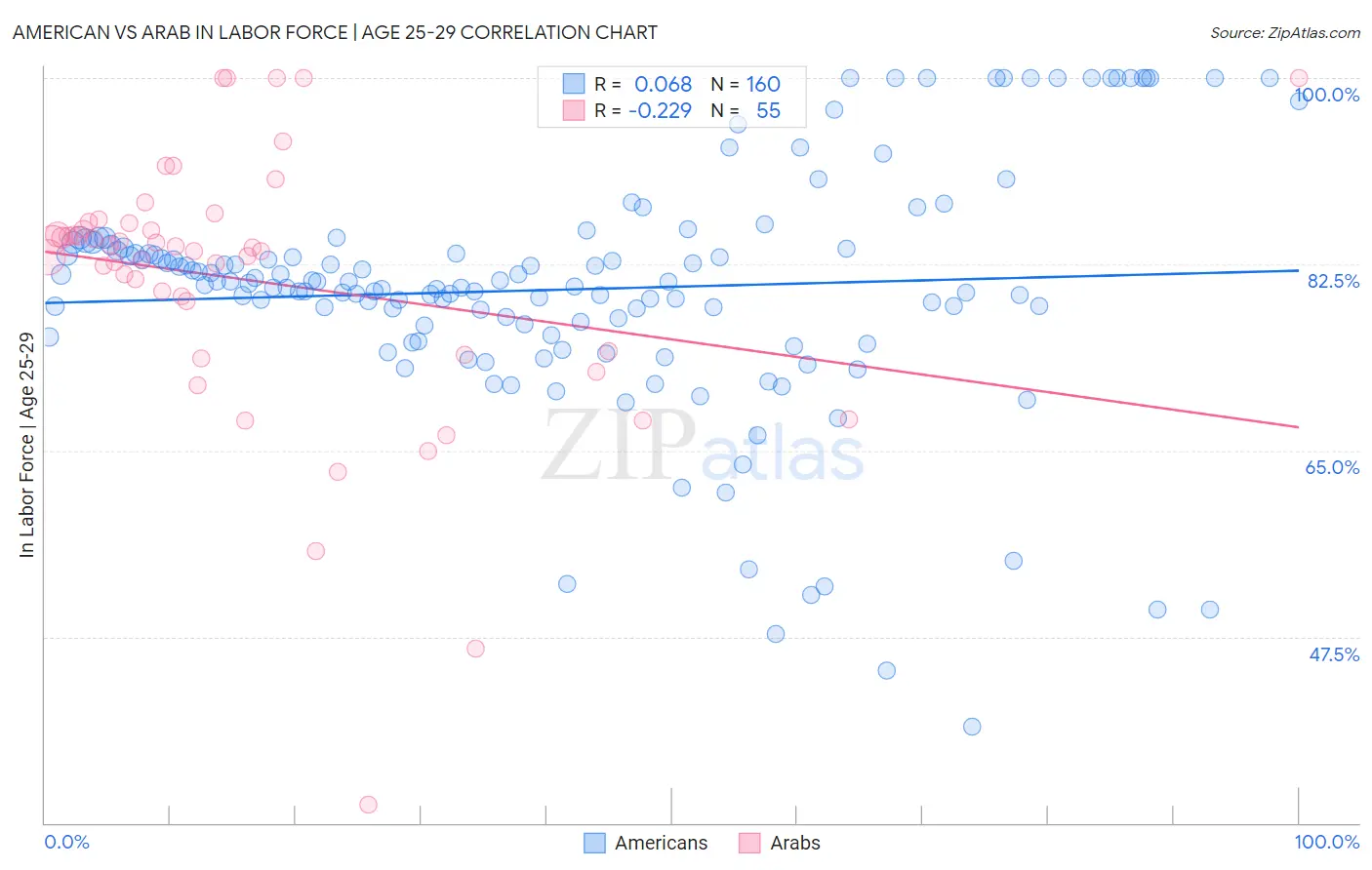 American vs Arab In Labor Force | Age 25-29