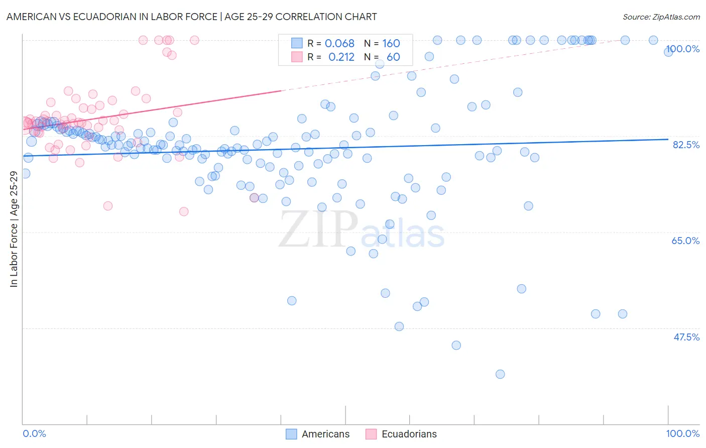American vs Ecuadorian In Labor Force | Age 25-29