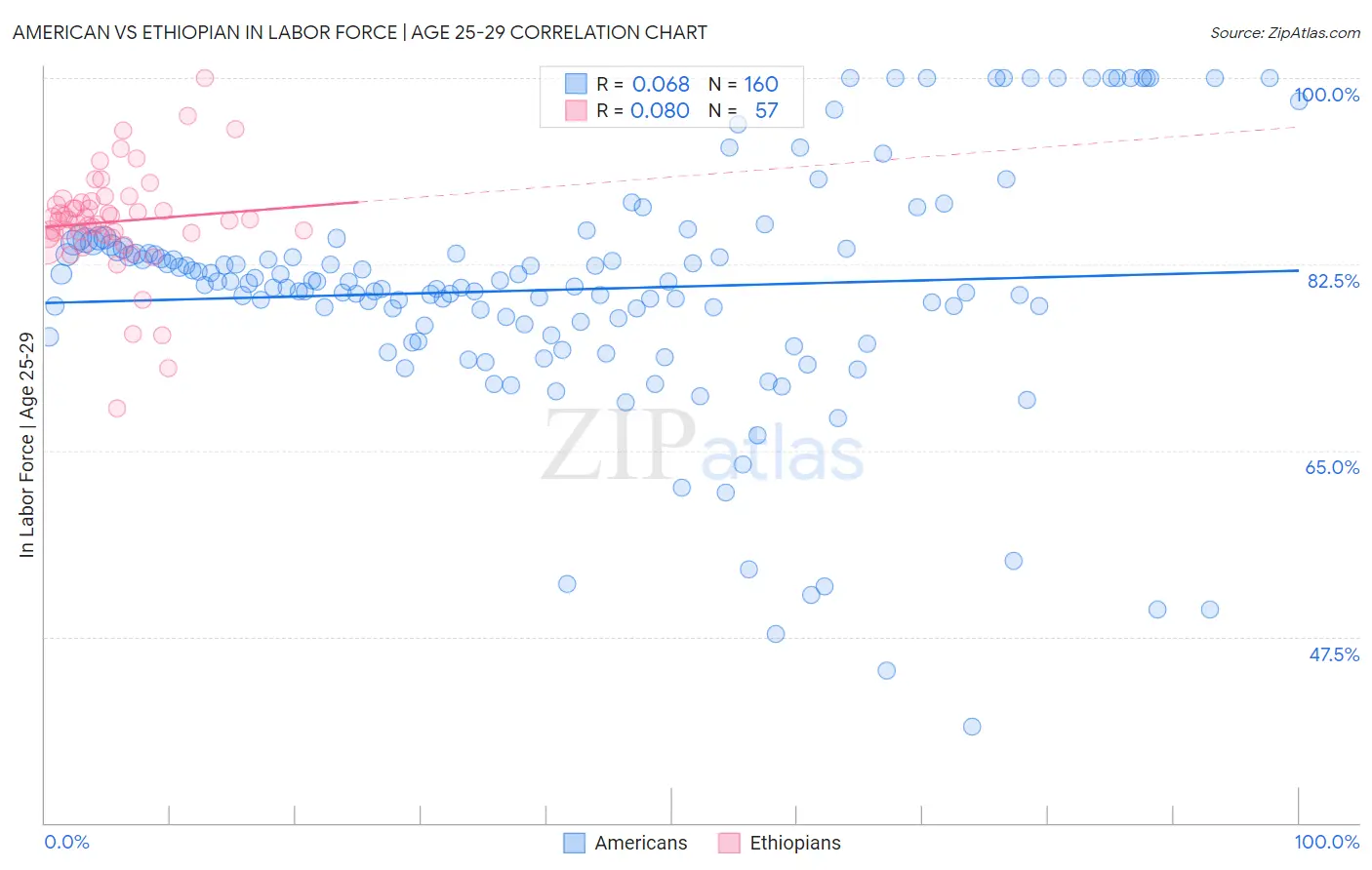 American vs Ethiopian In Labor Force | Age 25-29