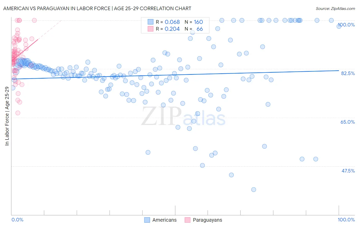 American vs Paraguayan In Labor Force | Age 25-29