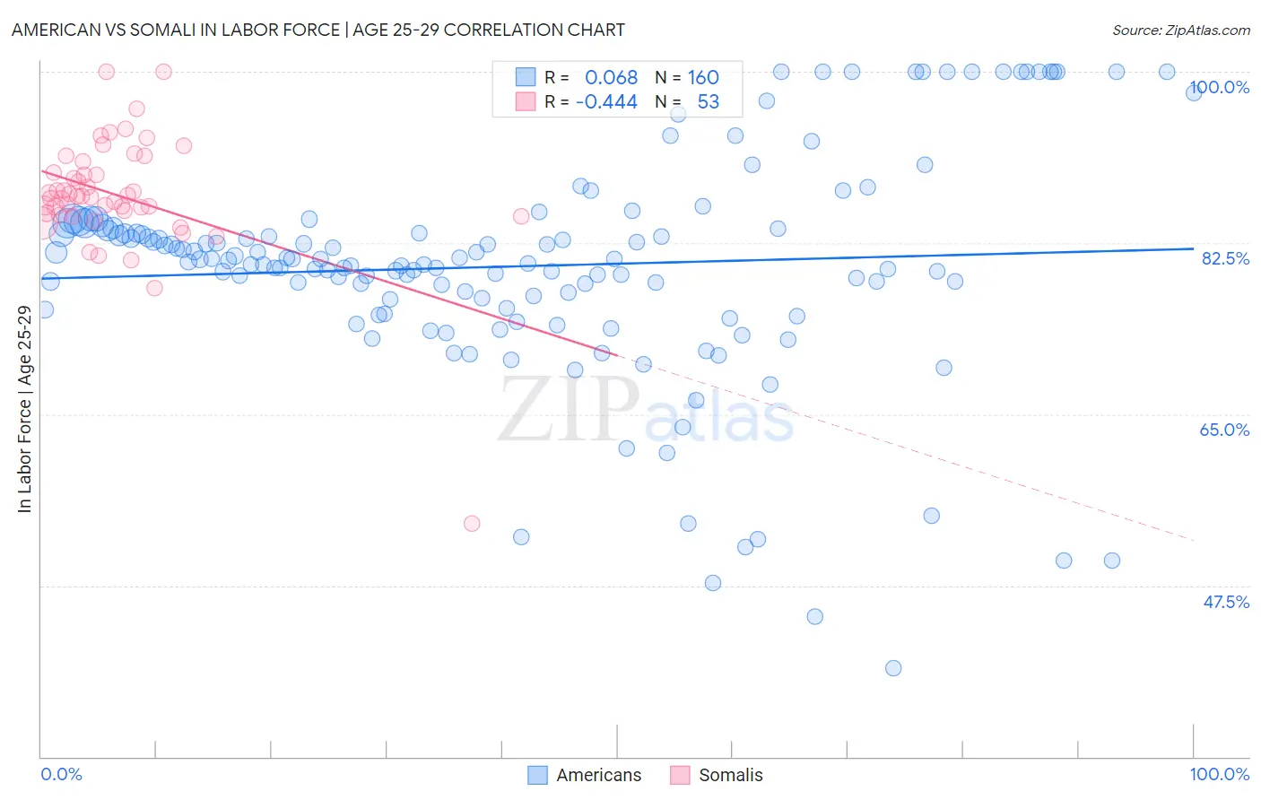 American vs Somali In Labor Force | Age 25-29