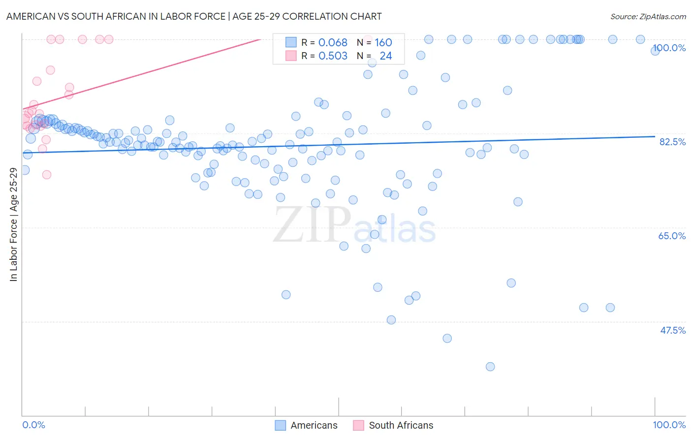 American vs South African In Labor Force | Age 25-29