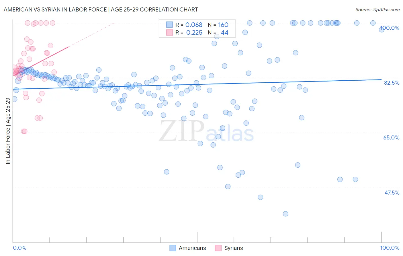 American vs Syrian In Labor Force | Age 25-29