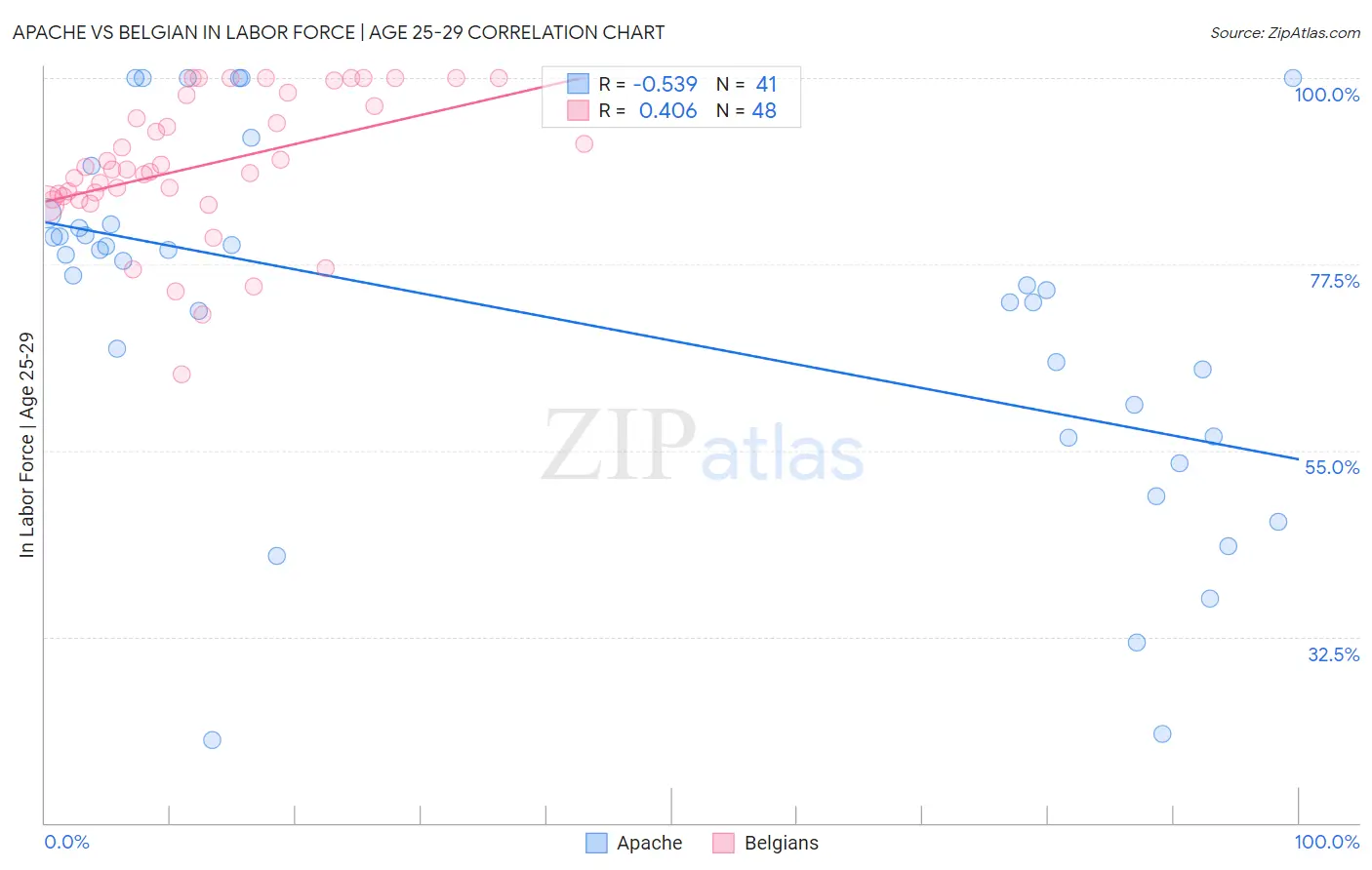 Apache vs Belgian In Labor Force | Age 25-29