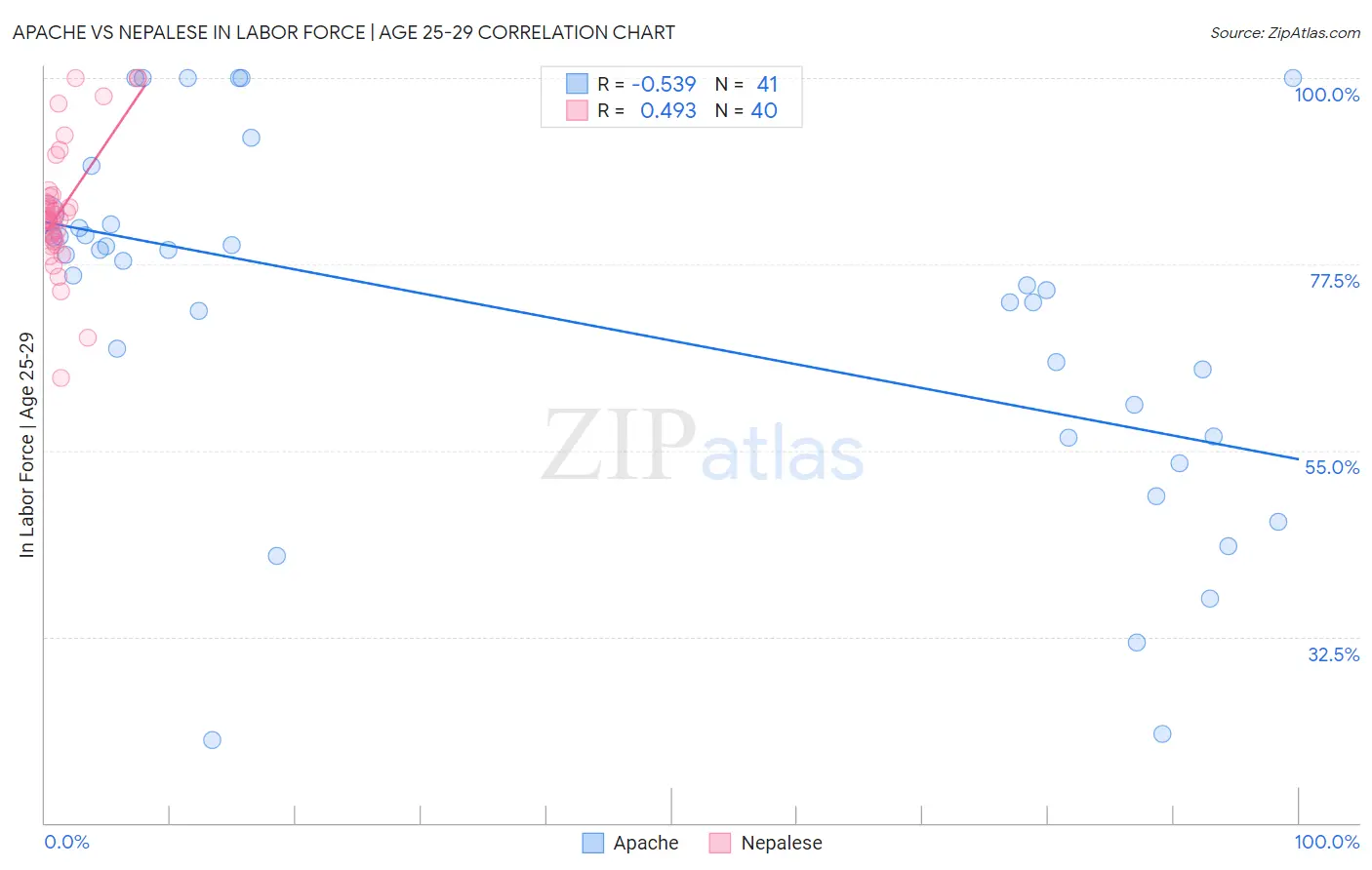 Apache vs Nepalese In Labor Force | Age 25-29