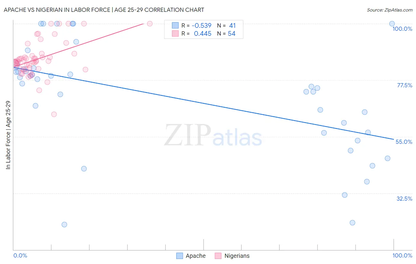 Apache vs Nigerian In Labor Force | Age 25-29