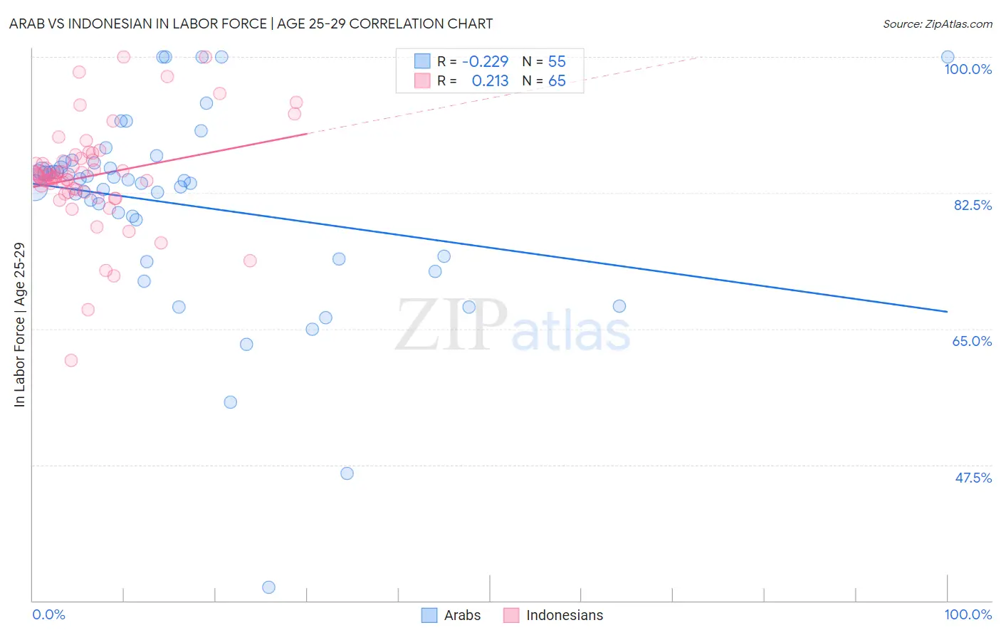 Arab vs Indonesian In Labor Force | Age 25-29