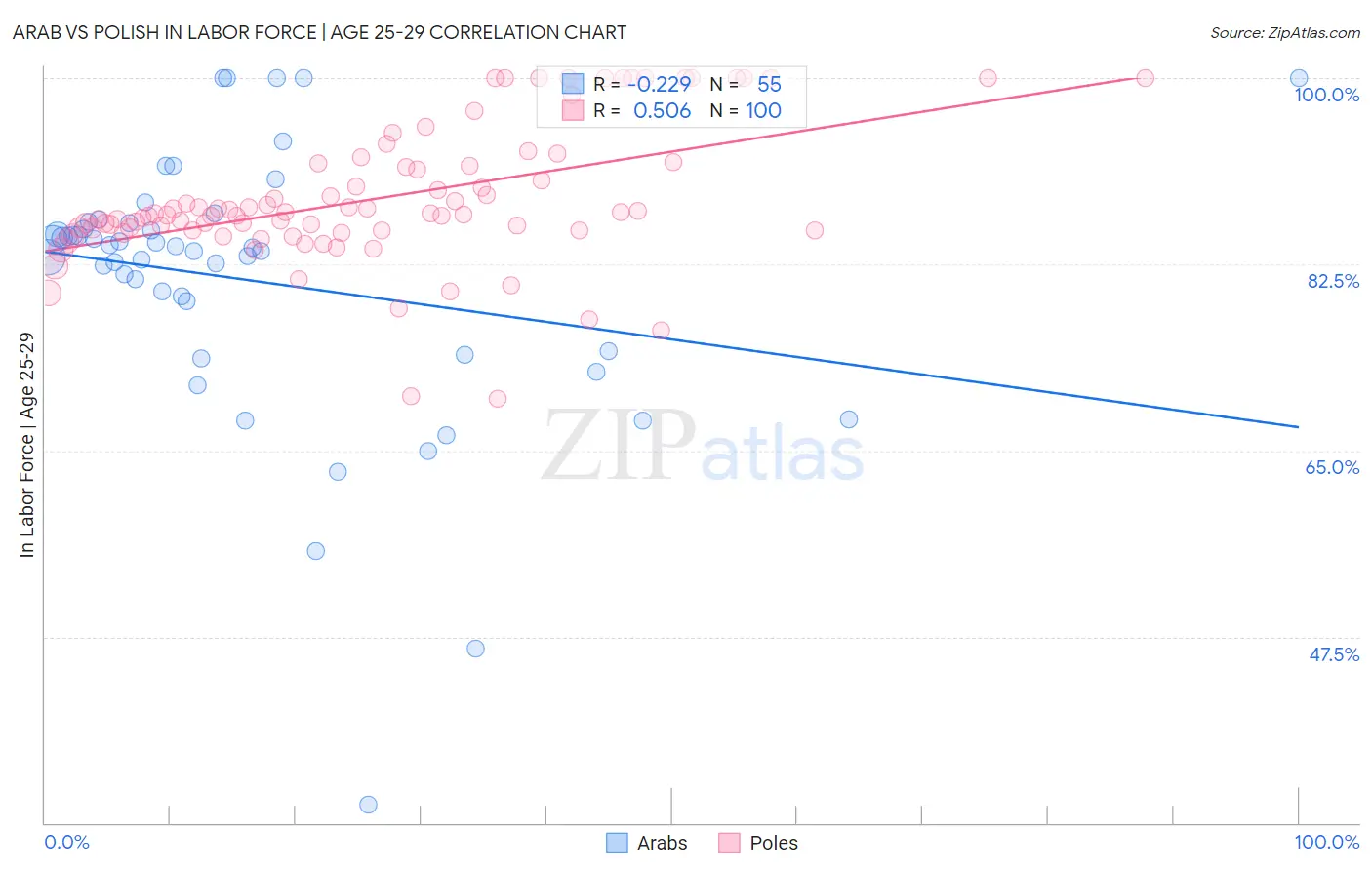 Arab vs Polish In Labor Force | Age 25-29