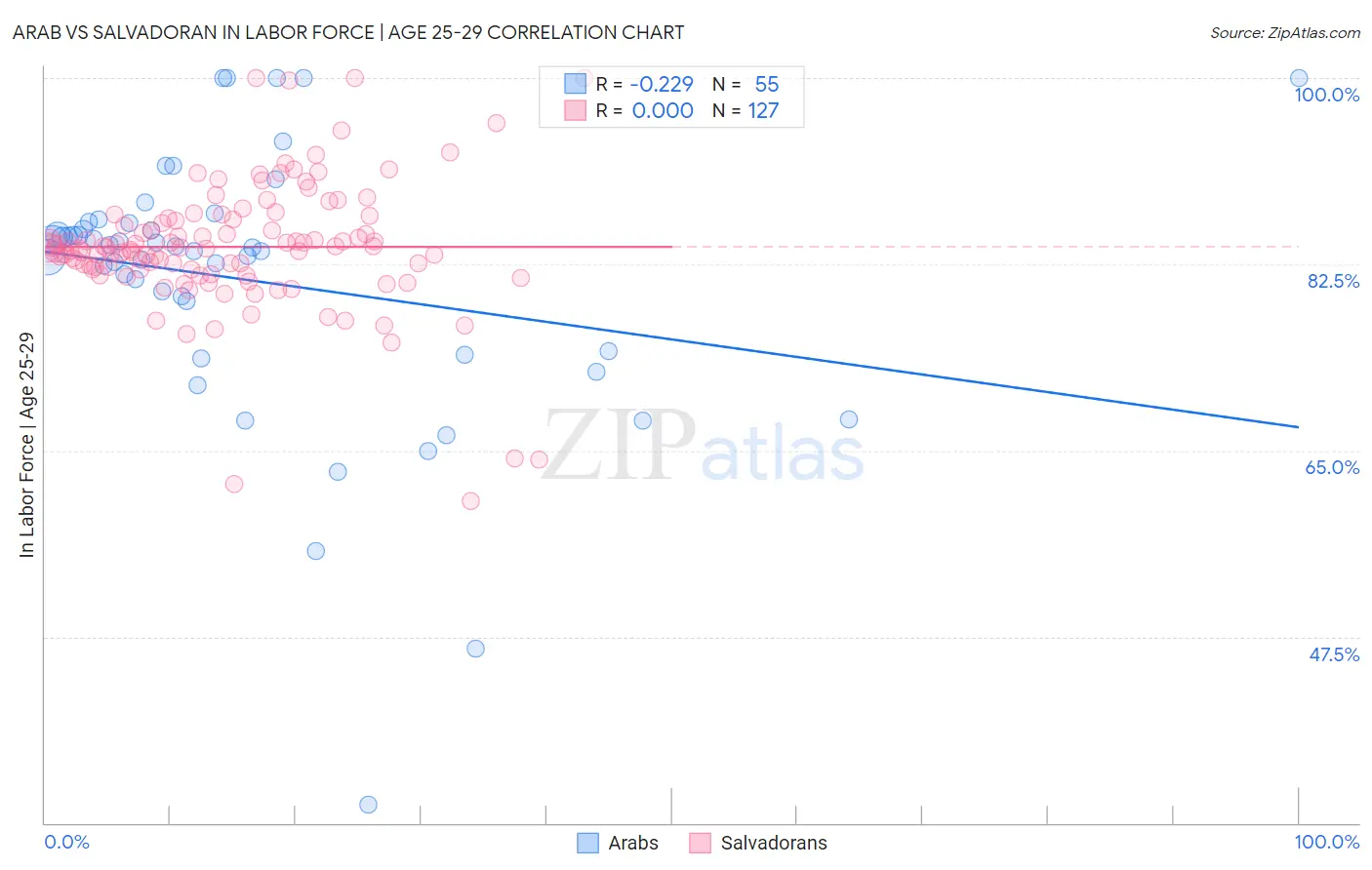 Arab vs Salvadoran In Labor Force | Age 25-29