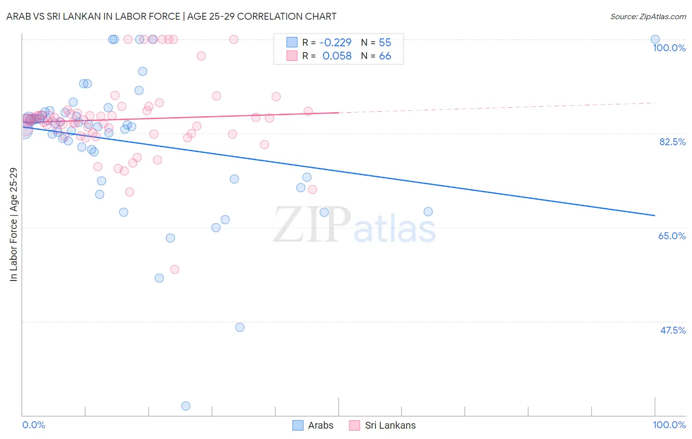 Arab vs Sri Lankan In Labor Force | Age 25-29