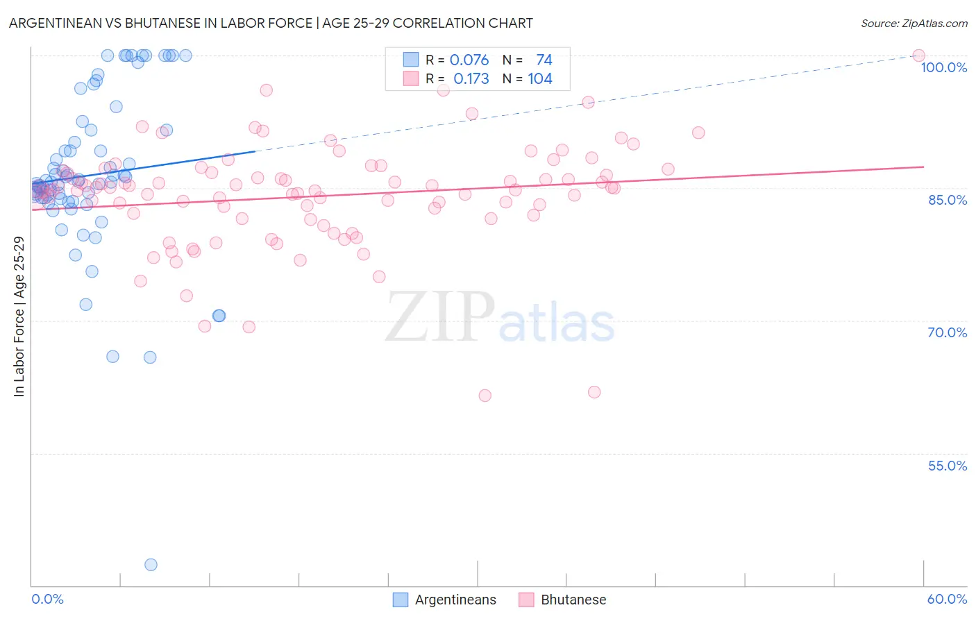 Argentinean vs Bhutanese In Labor Force | Age 25-29