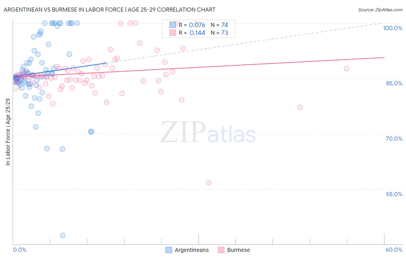 Argentinean vs Burmese In Labor Force | Age 25-29
