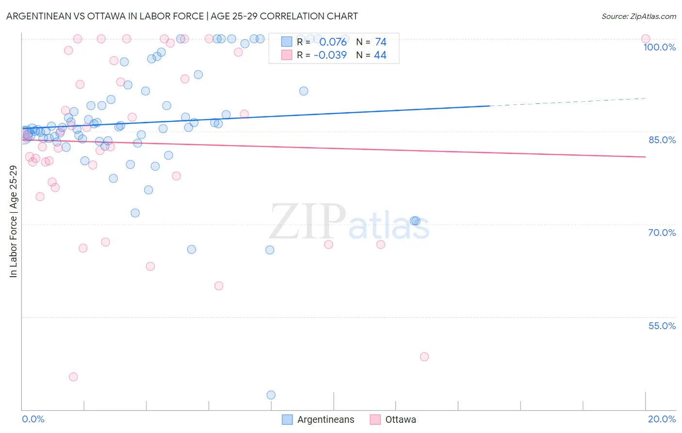 Argentinean vs Ottawa In Labor Force | Age 25-29