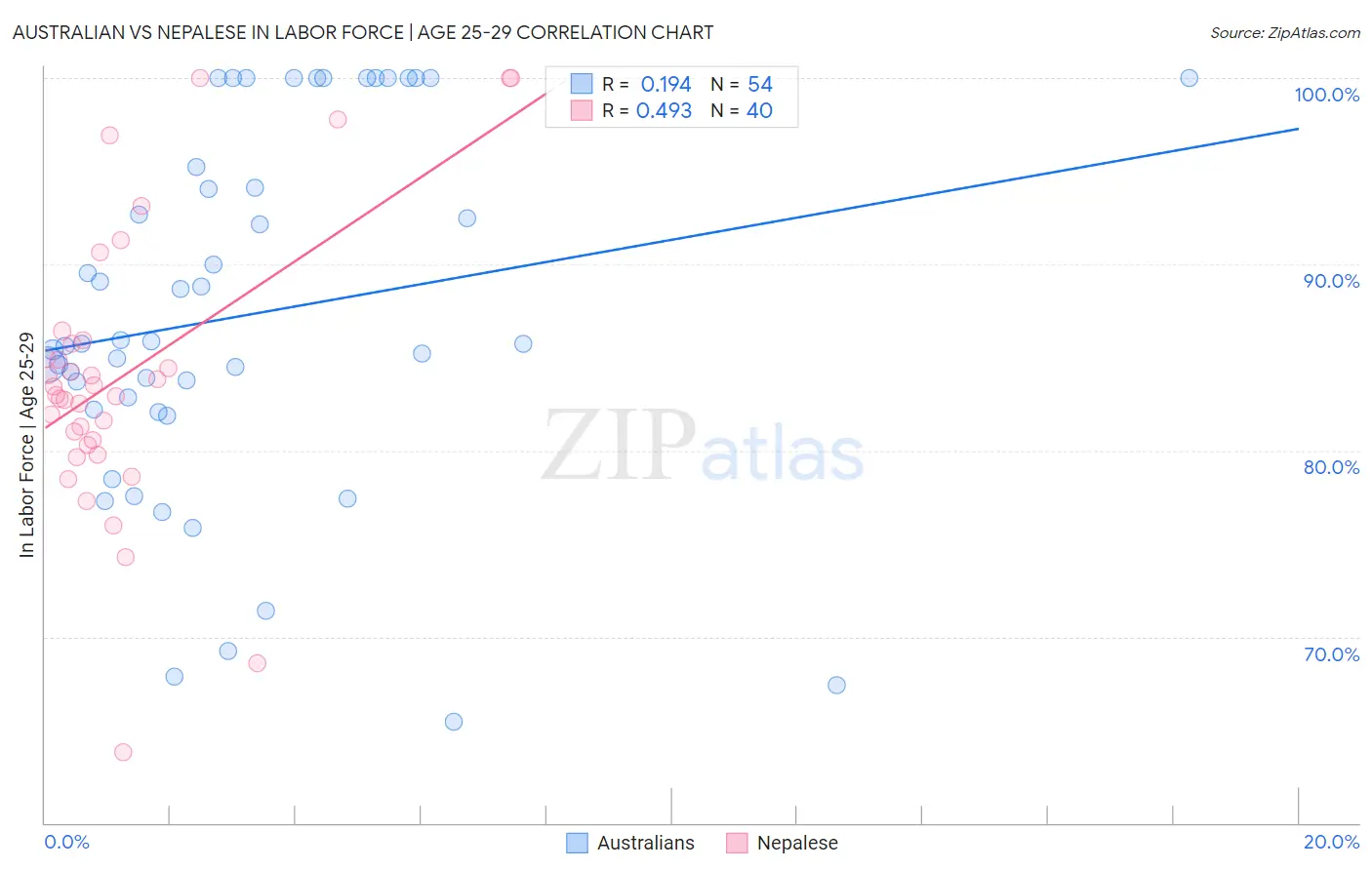 Australian vs Nepalese In Labor Force | Age 25-29
