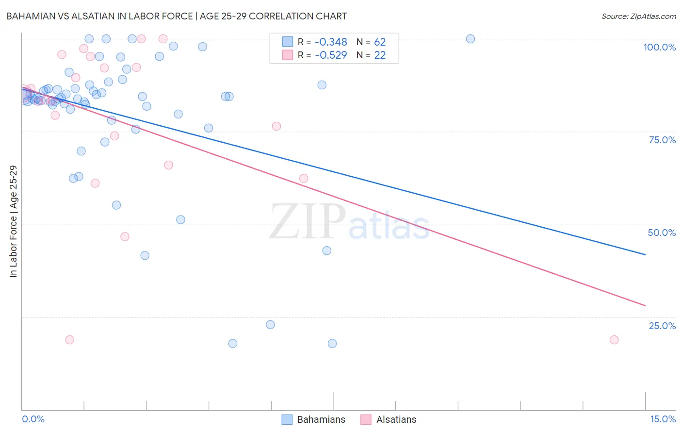 Bahamian vs Alsatian In Labor Force | Age 25-29