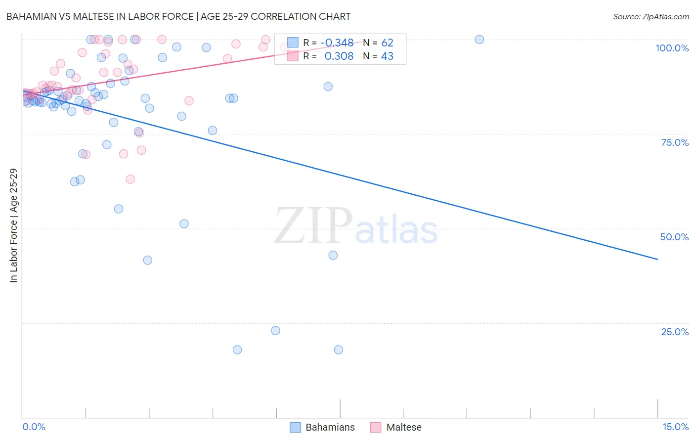 Bahamian vs Maltese In Labor Force | Age 25-29