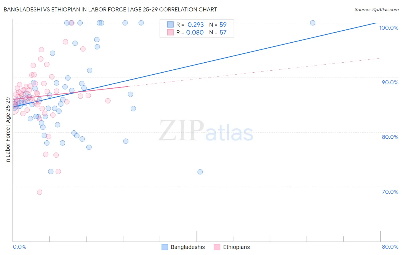 Bangladeshi vs Ethiopian In Labor Force | Age 25-29