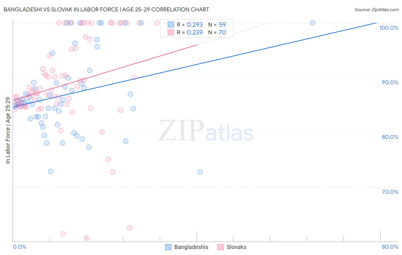 Bangladeshi vs Slovak In Labor Force | Age 25-29
