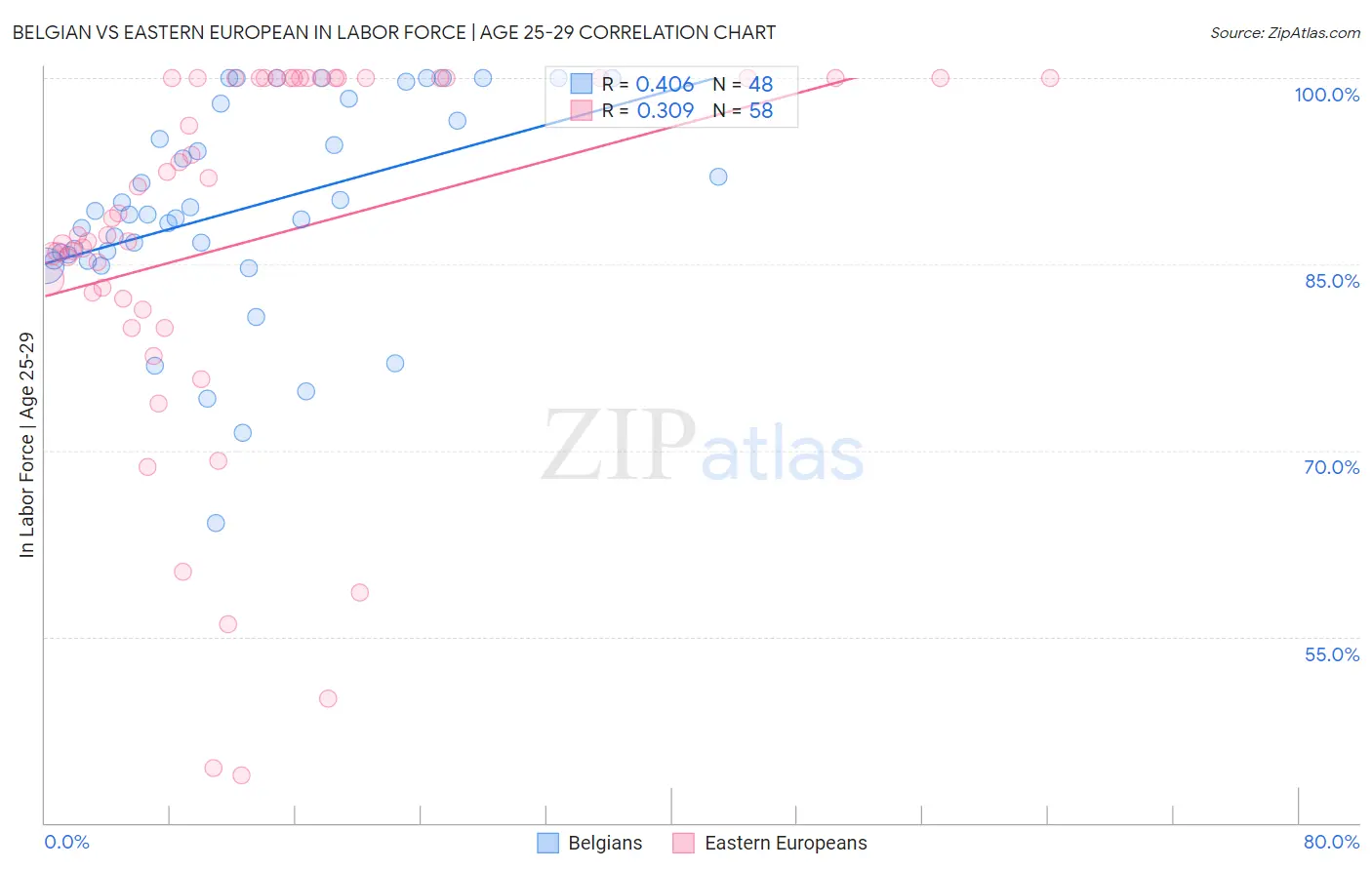 Belgian vs Eastern European In Labor Force | Age 25-29