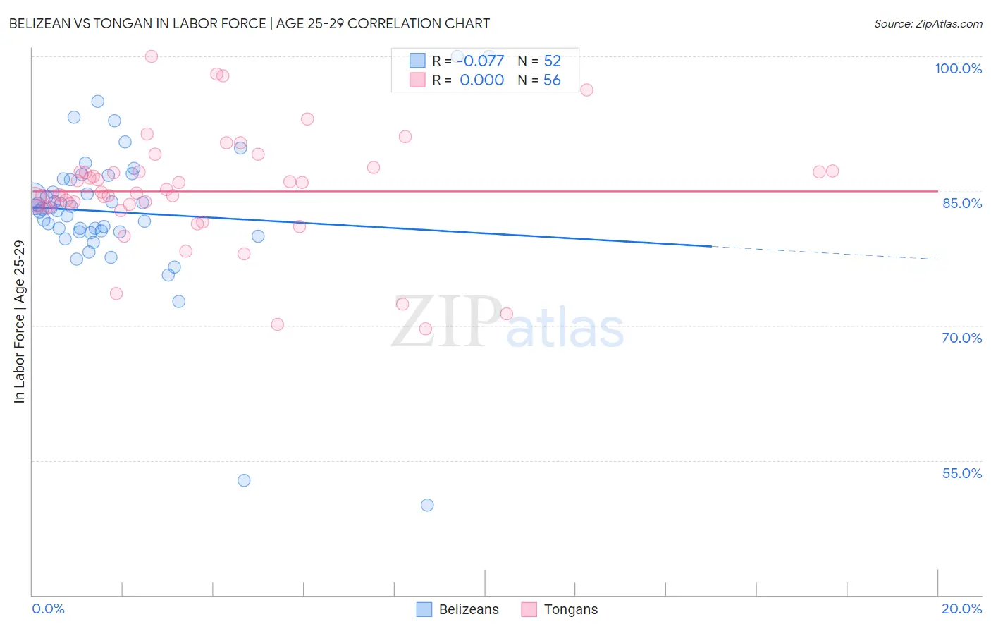 Belizean vs Tongan In Labor Force | Age 25-29