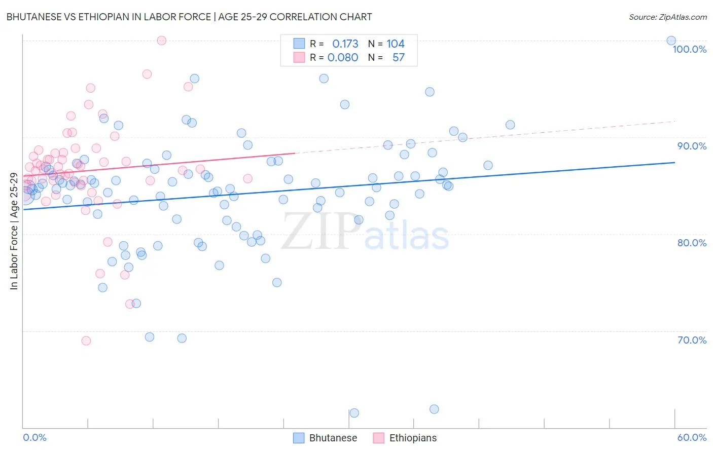Bhutanese vs Ethiopian In Labor Force | Age 25-29