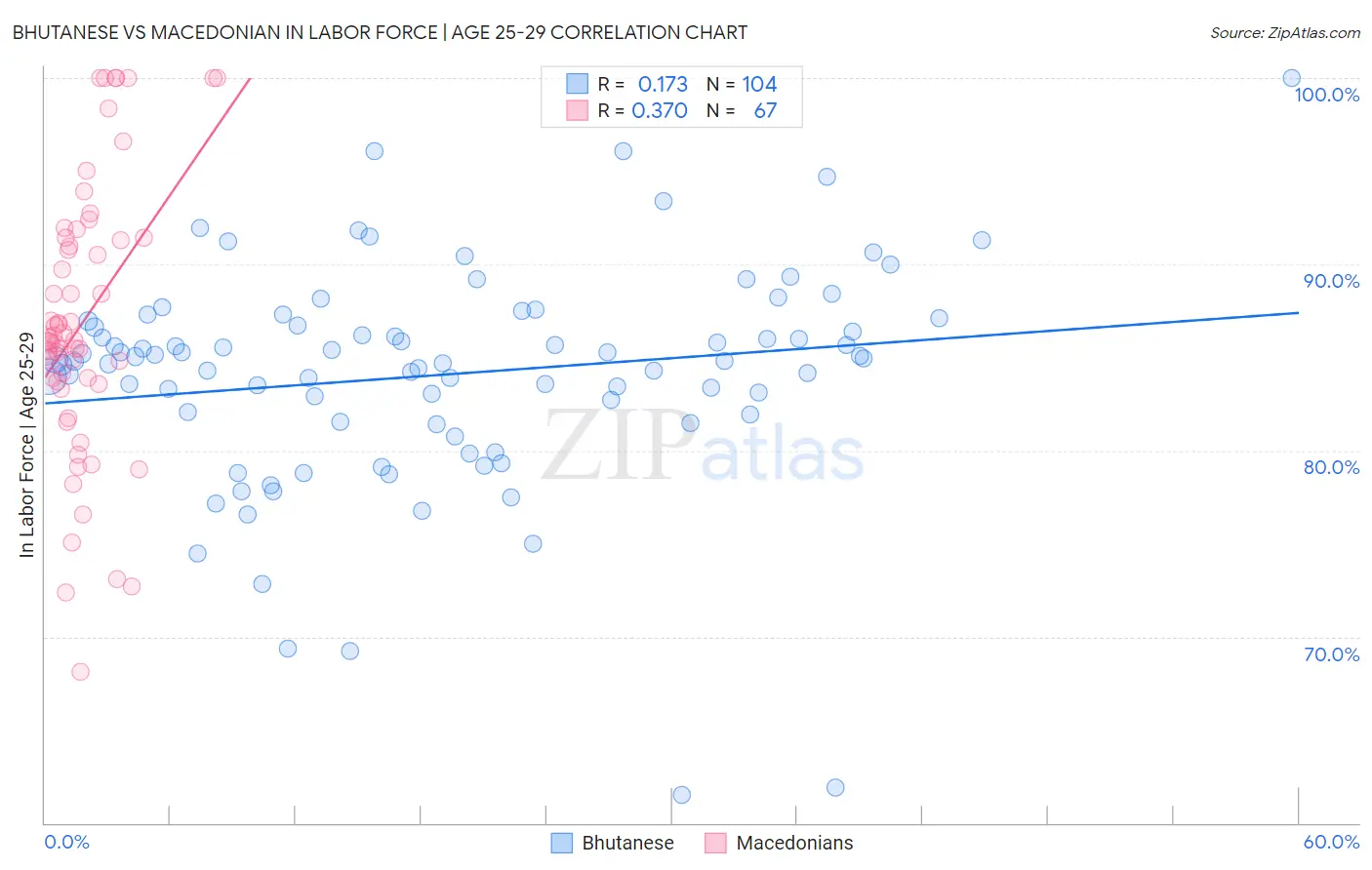 Bhutanese vs Macedonian In Labor Force | Age 25-29