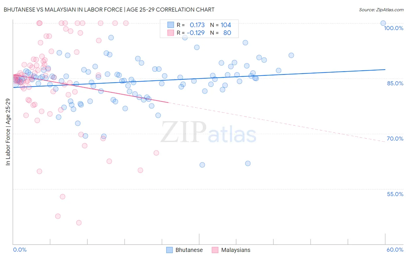 Bhutanese vs Malaysian In Labor Force | Age 25-29