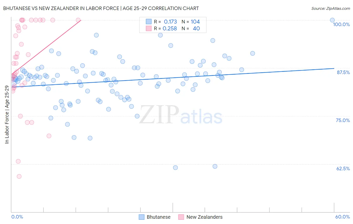 Bhutanese vs New Zealander In Labor Force | Age 25-29