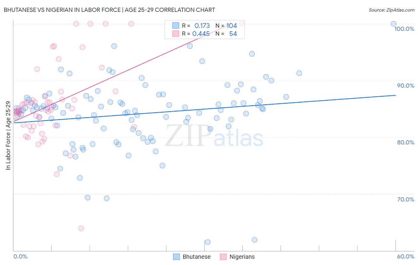 Bhutanese vs Nigerian In Labor Force | Age 25-29