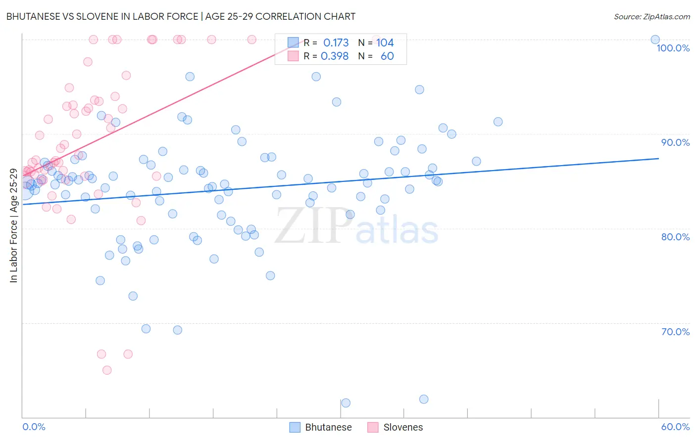 Bhutanese vs Slovene In Labor Force | Age 25-29