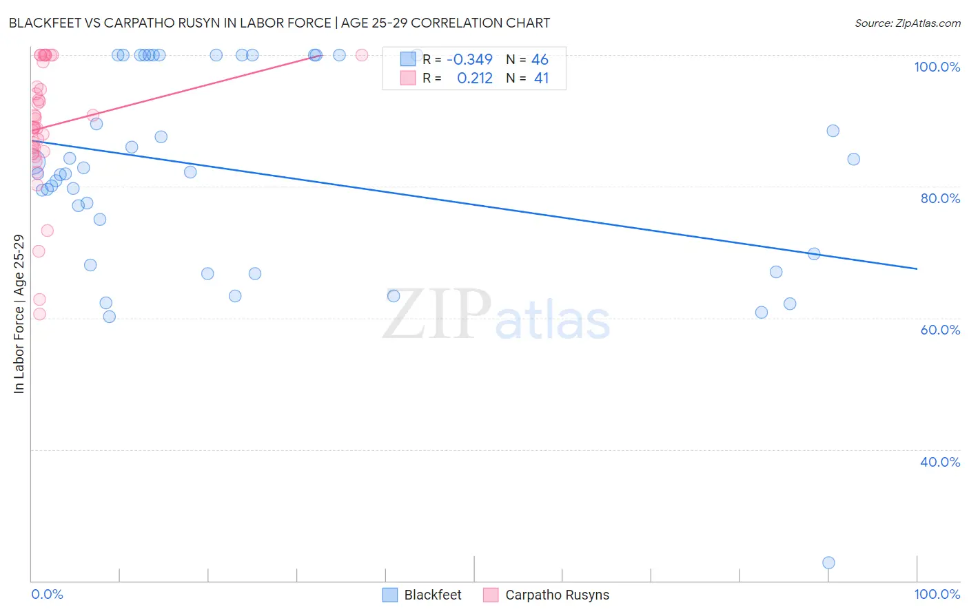 Blackfeet vs Carpatho Rusyn In Labor Force | Age 25-29