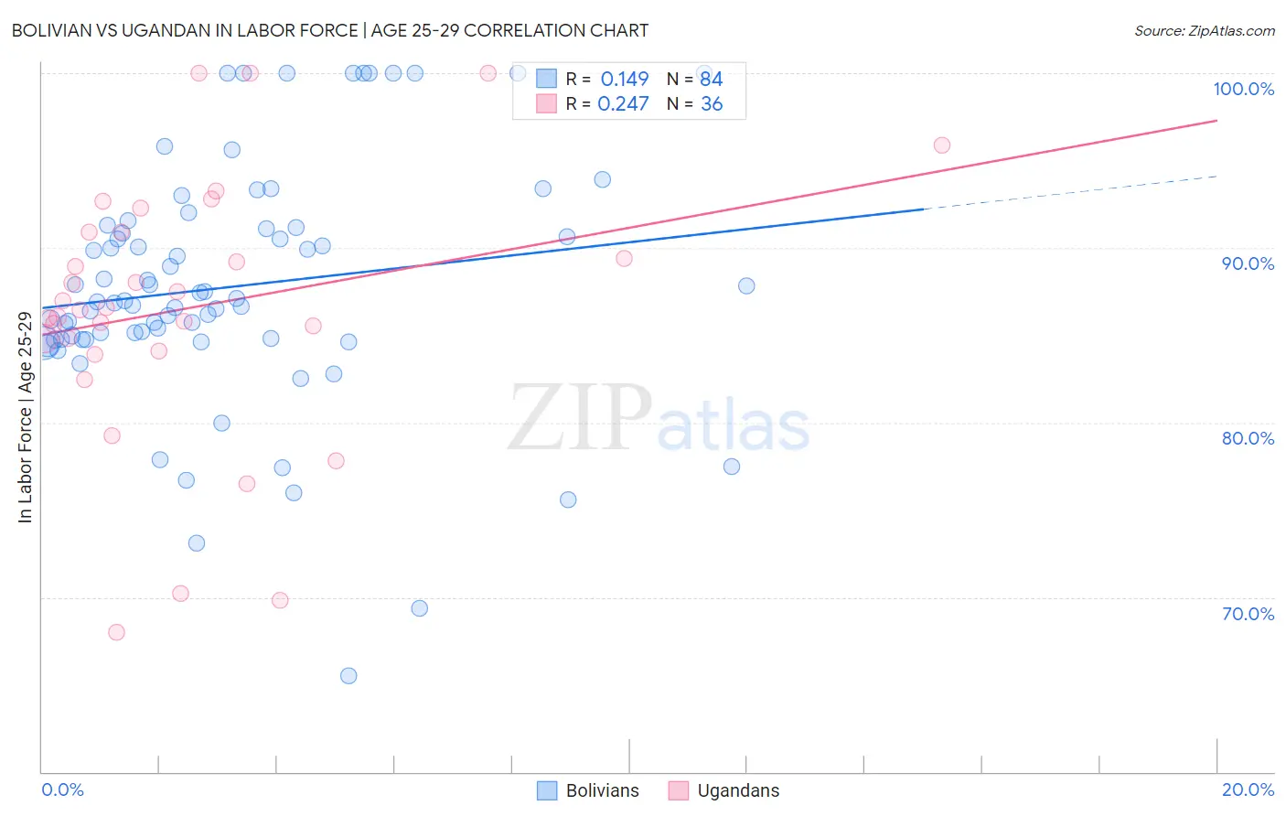 Bolivian vs Ugandan In Labor Force | Age 25-29