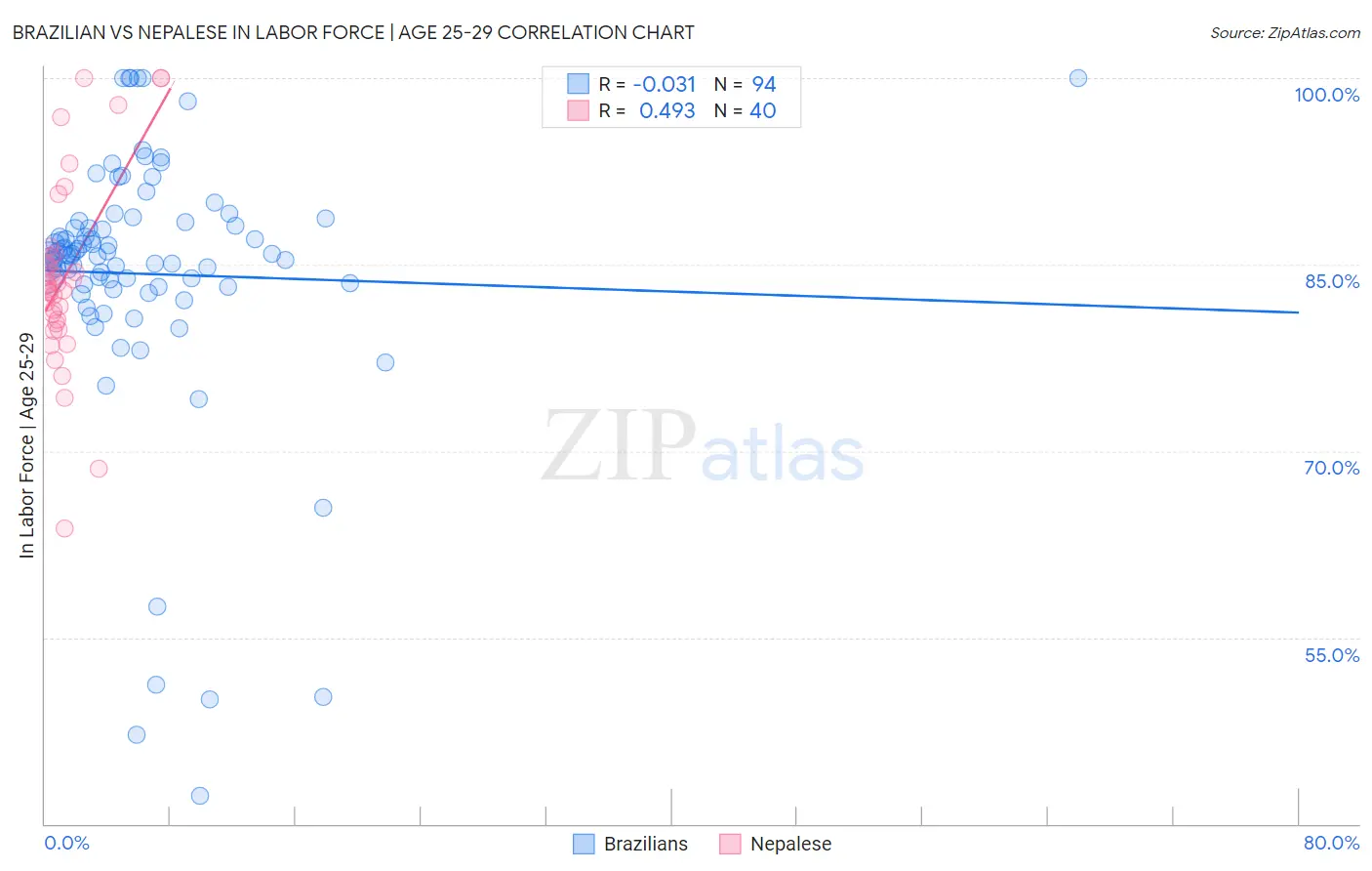 Brazilian vs Nepalese In Labor Force | Age 25-29