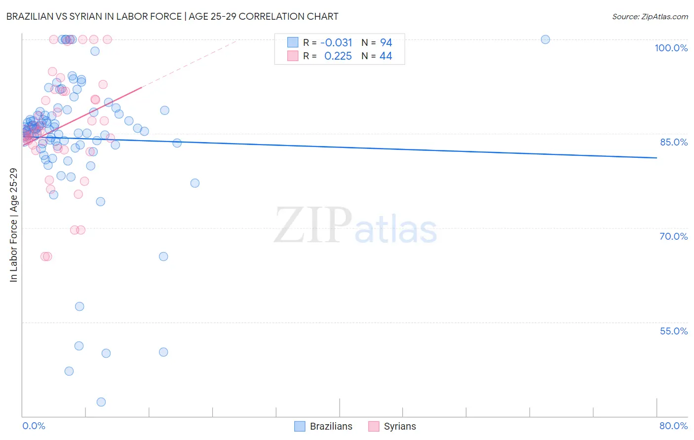 Brazilian vs Syrian In Labor Force | Age 25-29