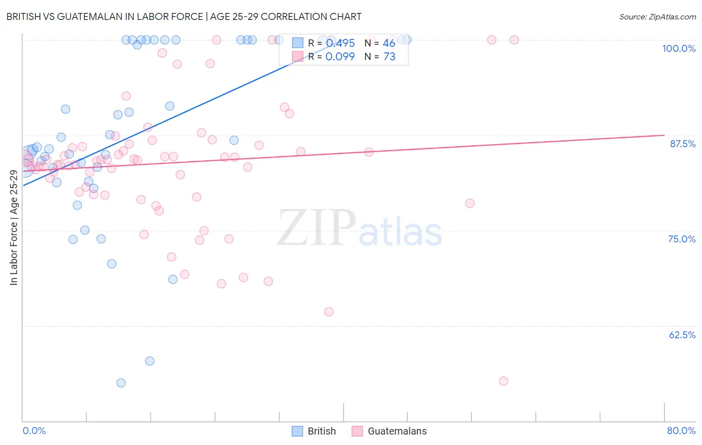 British vs Guatemalan In Labor Force | Age 25-29