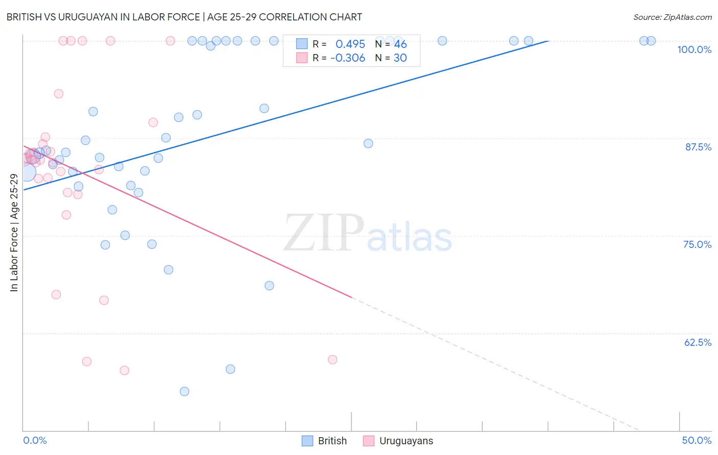 British vs Uruguayan In Labor Force | Age 25-29