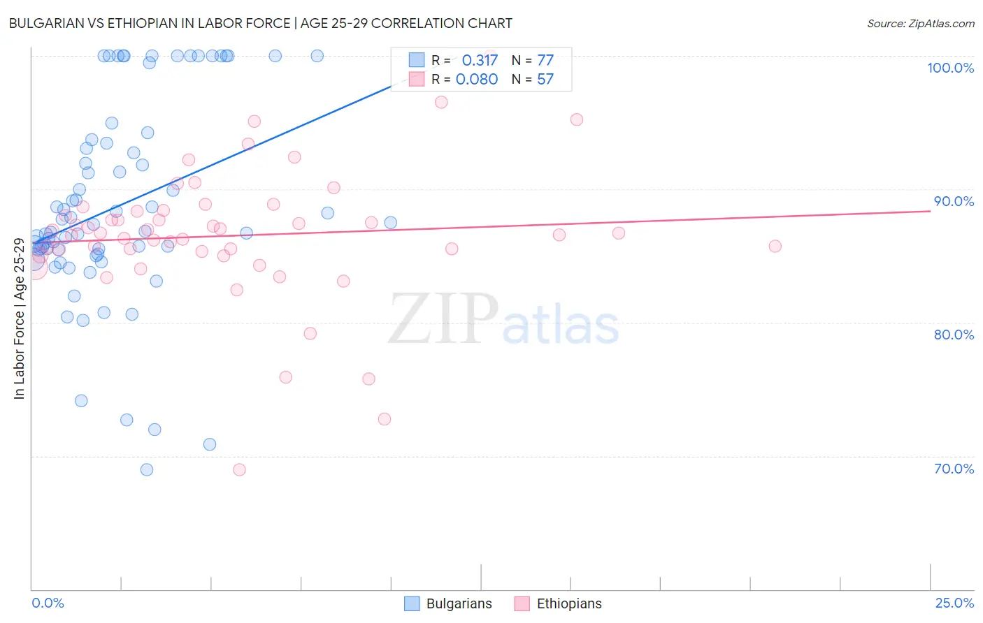 Bulgarian vs Ethiopian In Labor Force | Age 25-29