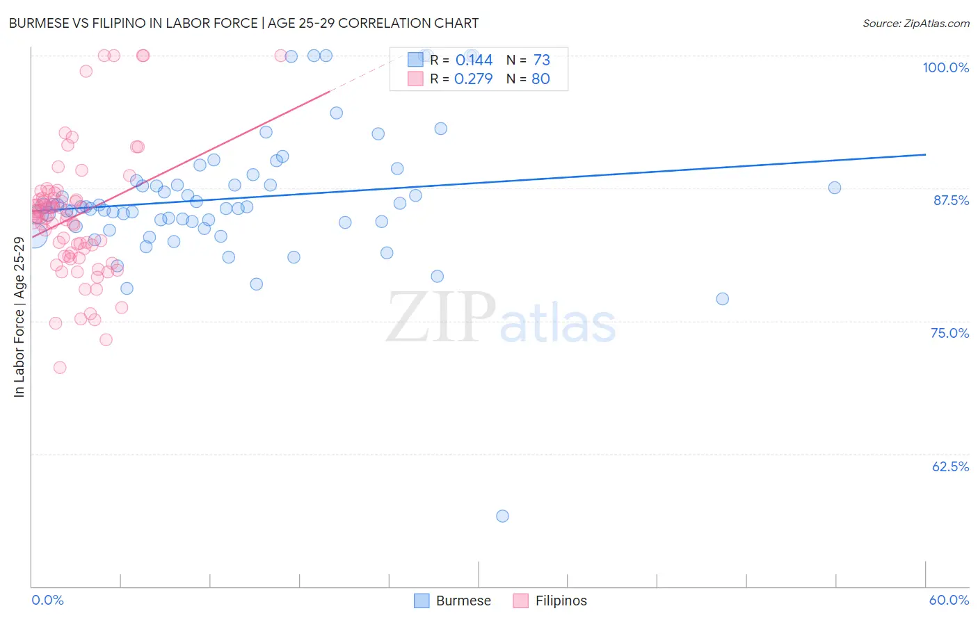 Burmese vs Filipino In Labor Force | Age 25-29