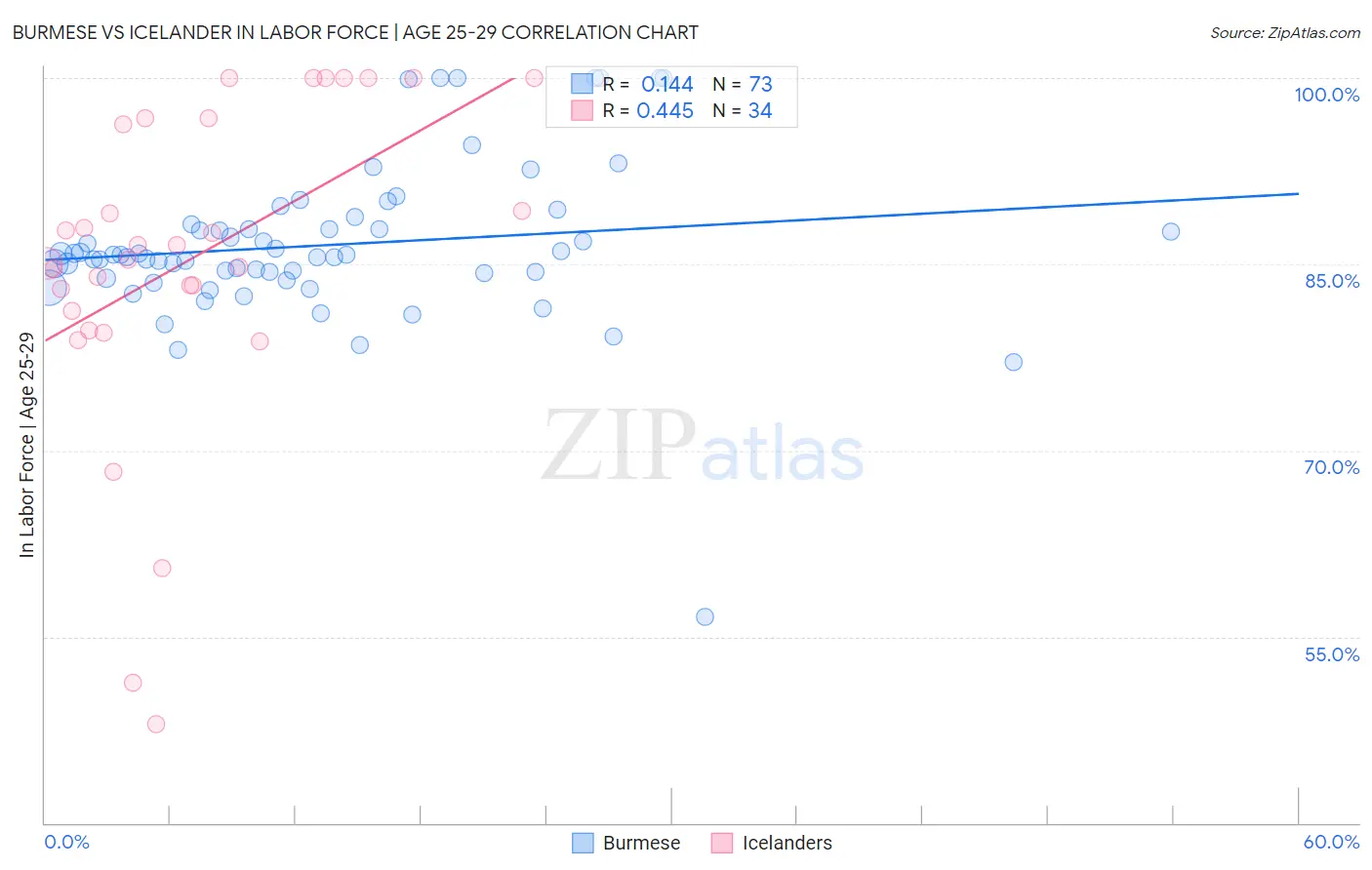 Burmese vs Icelander In Labor Force | Age 25-29