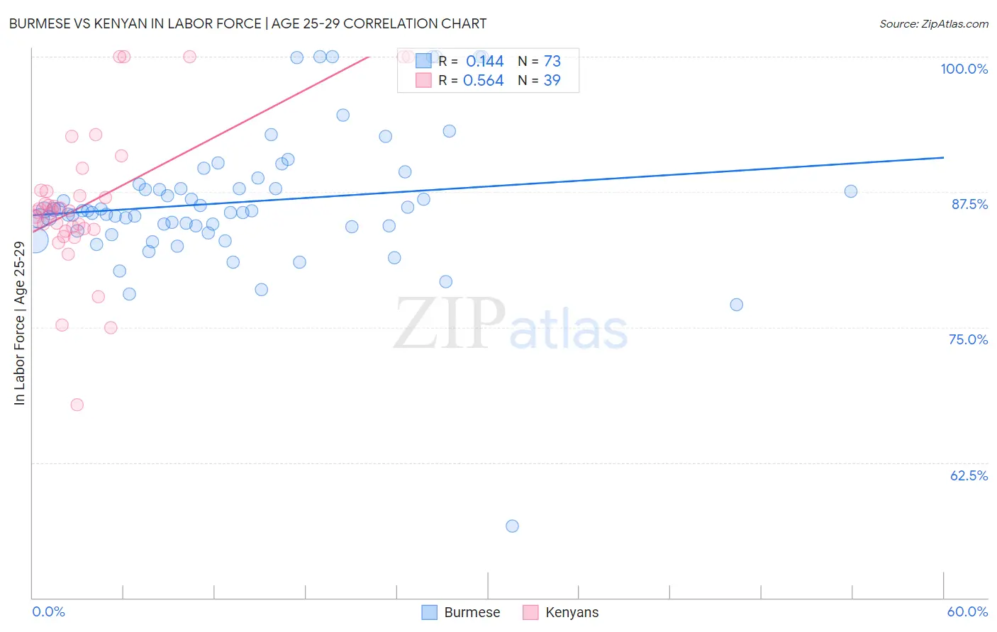 Burmese vs Kenyan In Labor Force | Age 25-29